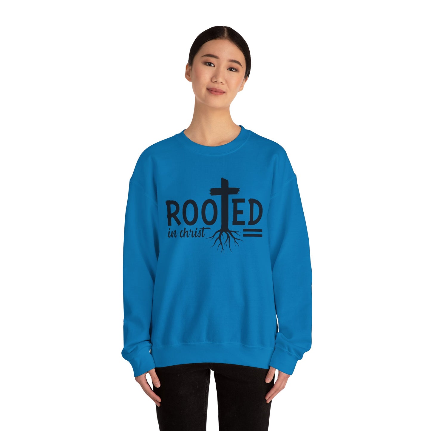 Rooted in Christ Unisex Crewneck Sweatshirt - Faith-Based Apparel, Christian Gift, Cozy Winter Wear, Inspirational Gifts, Spiritual Clothing