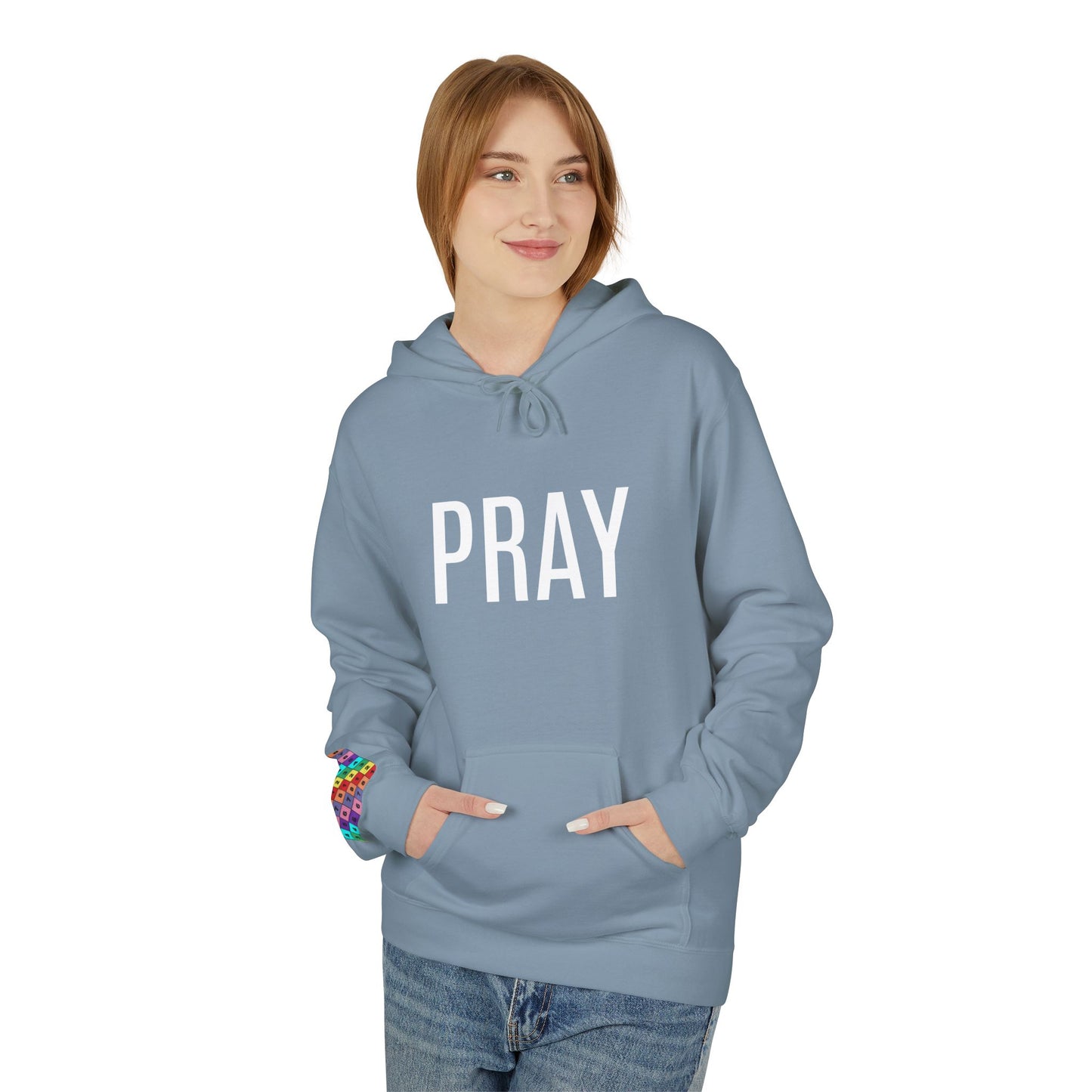 Pray Fleece Hoodie, Unisex Softstyle Hoodie, Cozy Prayer Hooded Sweatshirt, Inspirational Apparel, Perfect for Relaxation or Gifts