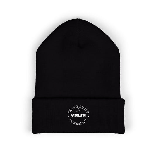 Cozy Cuffed Beanie with Embroidery, Fashion Accessory, Winter Gift, Outdoor Gear, Warm Headwear, Casual Style