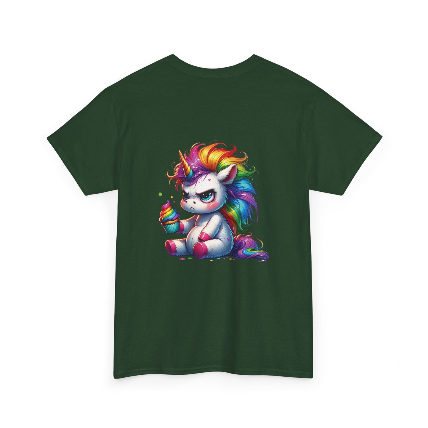 Rainbow Unicorn Heavy Cotton Tee | Fun Gift for Kids, Pride Month Apparel, Cute Animal T-shirt, Birthday Present, Summer Fashion