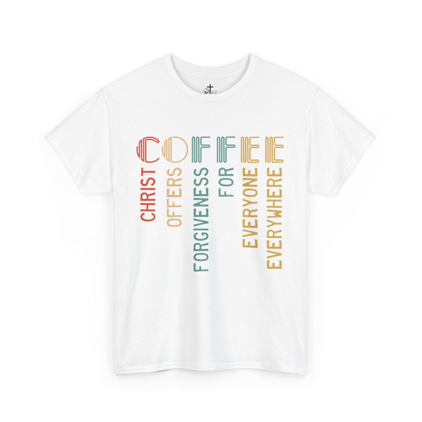 Inspirational Coffee Tee - Christ Offers Forgiveness, Unisex Heavy Cotton T-Shirt, Christian Apparel, Gift for Coffee Lovers, [...]