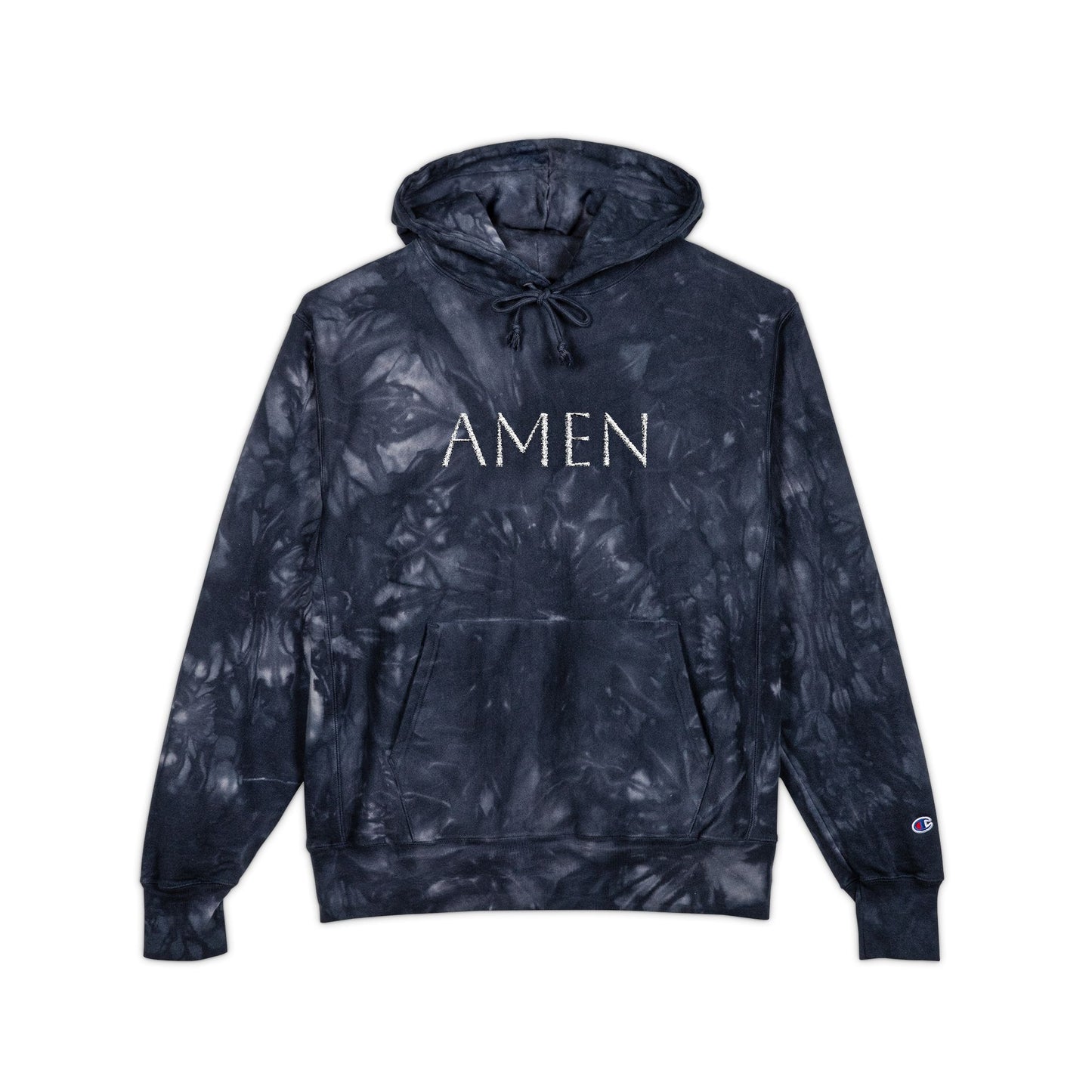 Unisex Tie-Dye Hoodie with 'AMEN' Embroidery | Trendy Streetwear, Spiritual Gift, Cozy Layered Look, Perfect for Fall, Unisex Fashion