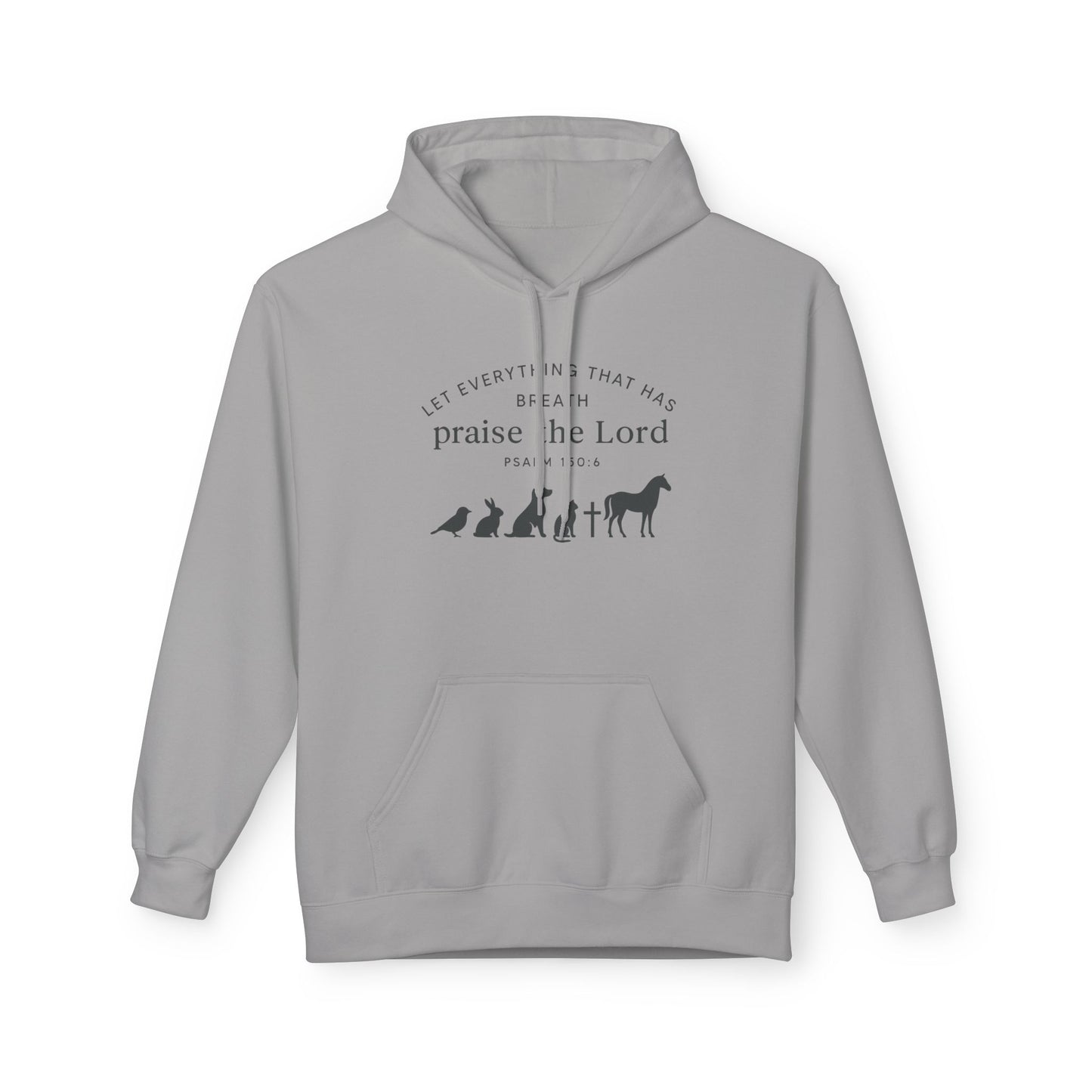 Praise the Lord Animal Silhouette Hoodie, Unisex Fleece Sweatshirt, Christian Gift, Cozy Wear, Spiritual Apparel