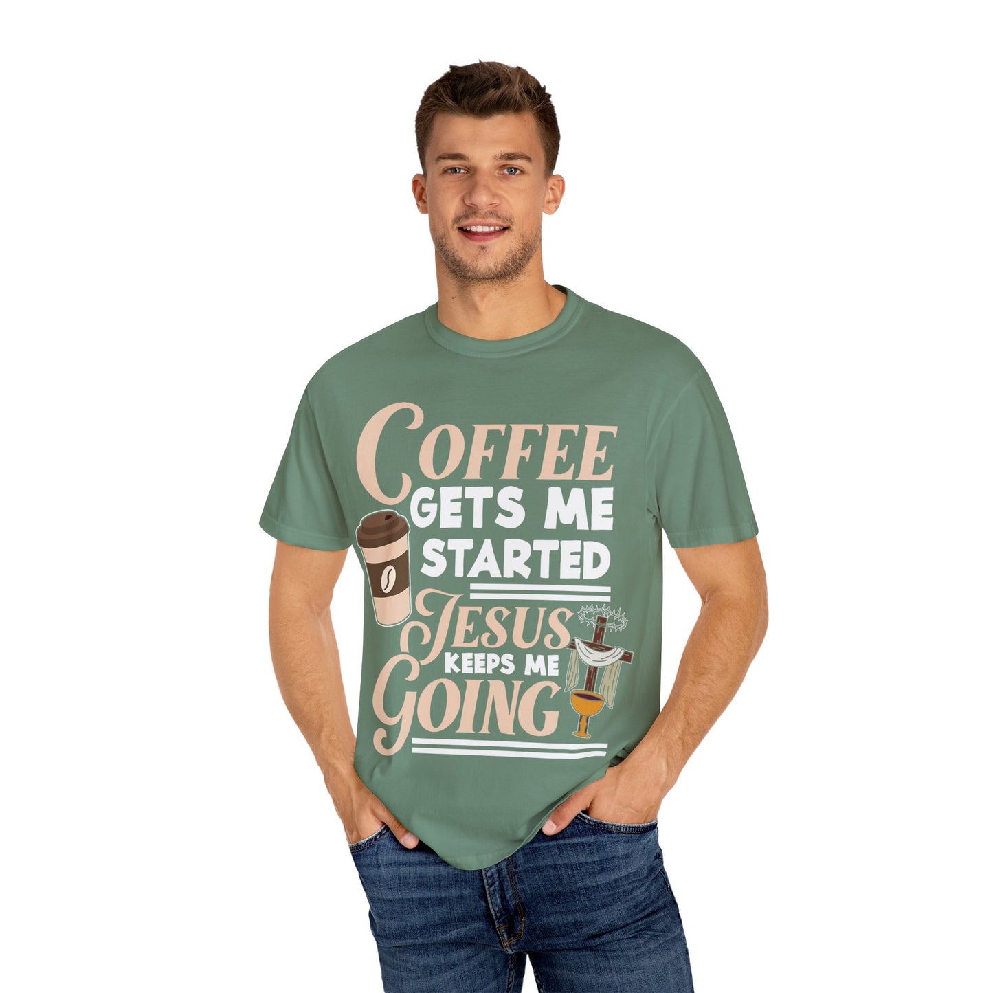 Coffee Jesus Unisex T-Shirt, Casual Graphic Tee, Christian Shirt Gift, Relaxed Fit Top, Gift for Coffee Lovers