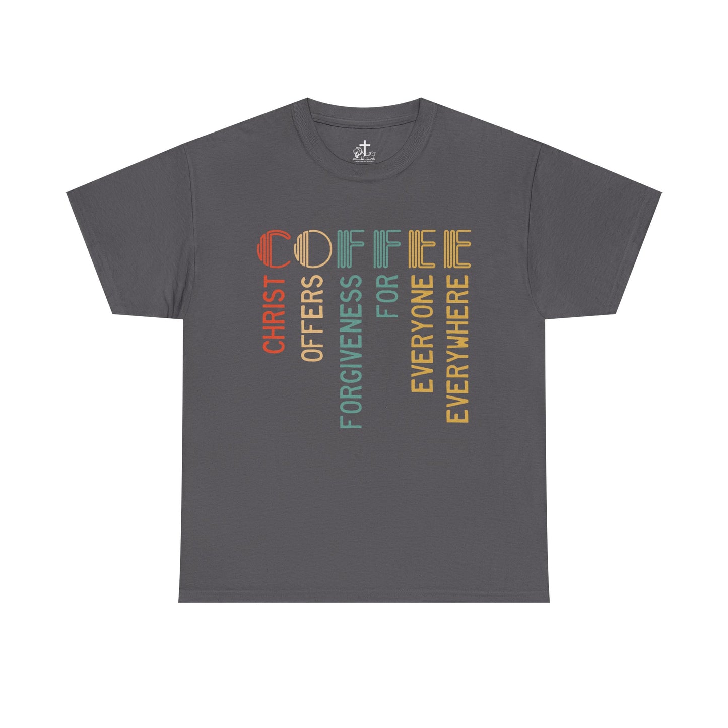 Inspirational Coffee Tee - Christ Offers Forgiveness, Unisex Heavy Cotton T-Shirt, Christian Apparel, Gift for Coffee Lovers, [...]