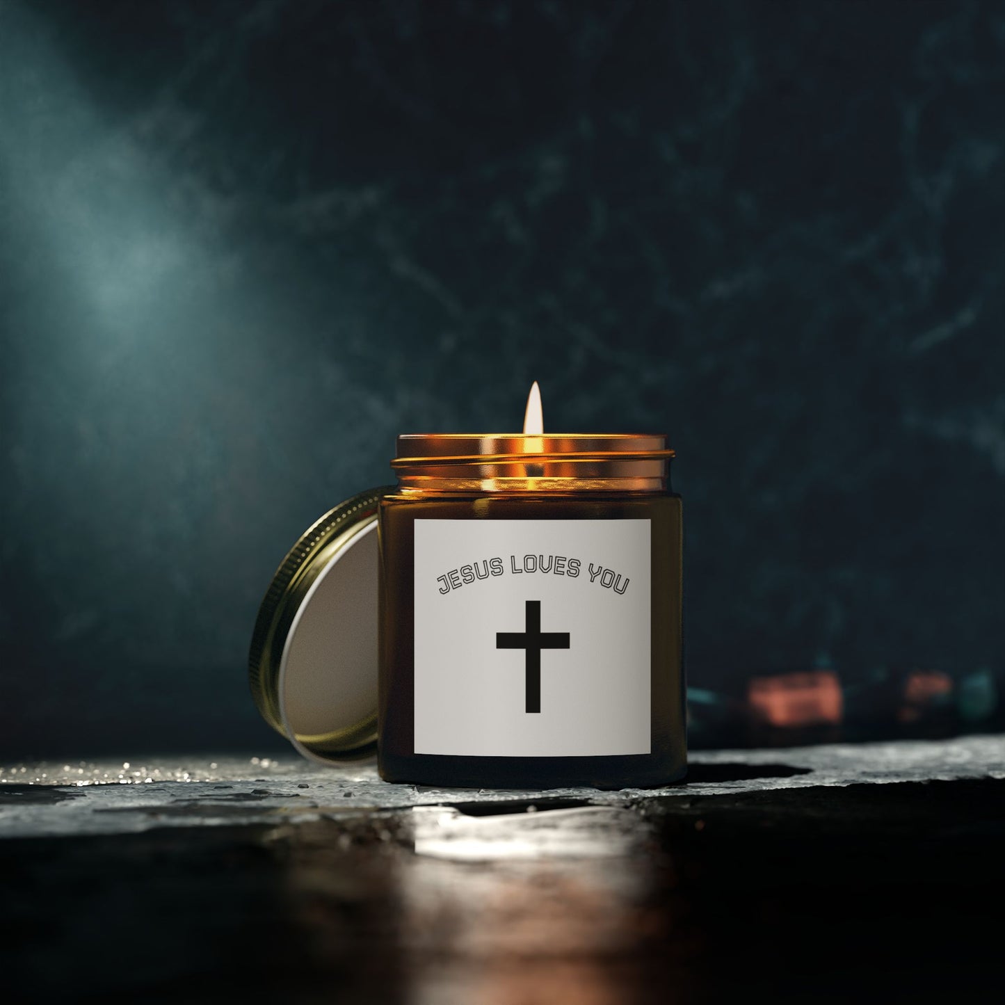 Christian Scented Candle, Jesus Loves You Candle, Spiritual Gift, Home Decor, Relaxation Candle, Faith-Based Gift