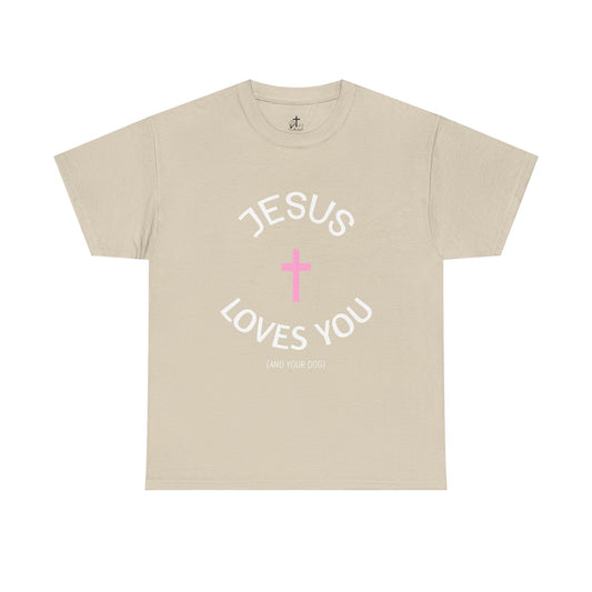 Faith-Inspired Unisex Heavy Cotton Tee - Jesus Loves You Shirt, Christian Gift, Inspirational Apparel, Casual Wear, Church Outing