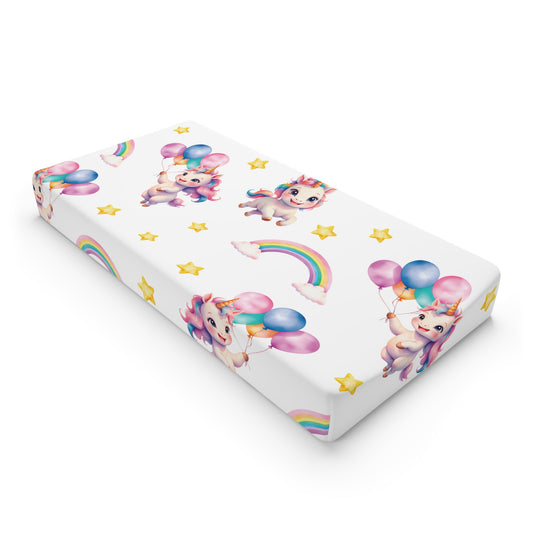 Whimsical Unicorn Baby Changing Pad Cover, Cute Nursery Decor, Baby Shower Gift, Playtime Essentials, Rainbow and Stars Design