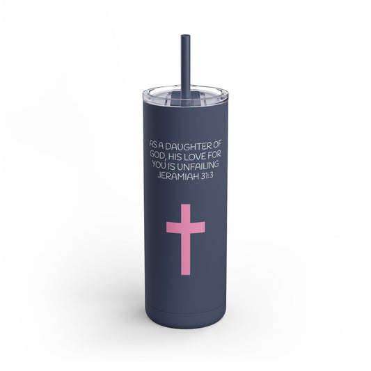 Faith-Inspired Matte Tumbler with Scripture, Christian Gift for Daughters, 20oz Travel Mug, Inspirational Drinkware, Birthday Gift, [...]