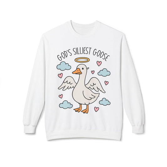 God's Silliest Goose Crewneck Sweatshirt, Funny Sweatshirt, Unisex Pullover, Gift for Animal Lovers, Quirky Casualwear
