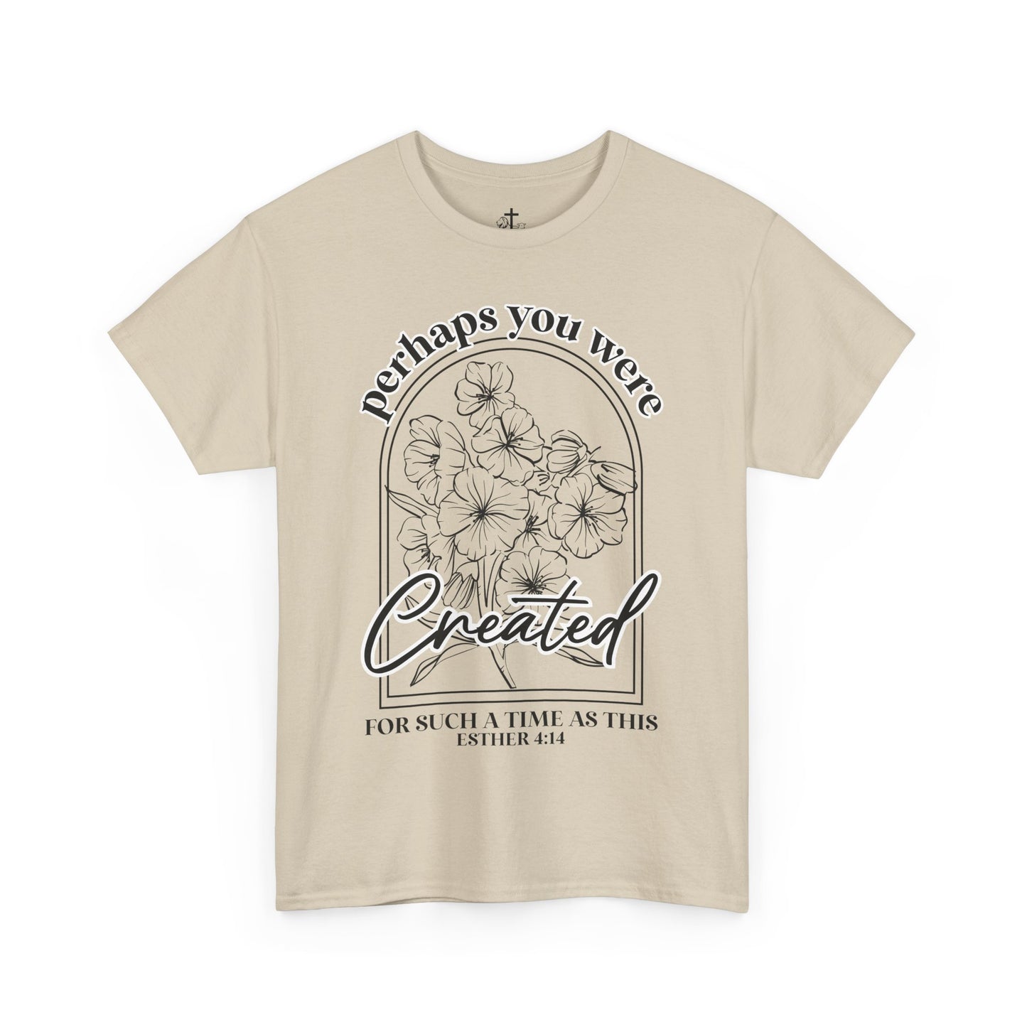 Created Floral Quote Unisex Tee, Inspirational Faith Cotton T-Shirt, Comfortable Graphic Shirt, Perfect Gift for Friends, Christian Apparel