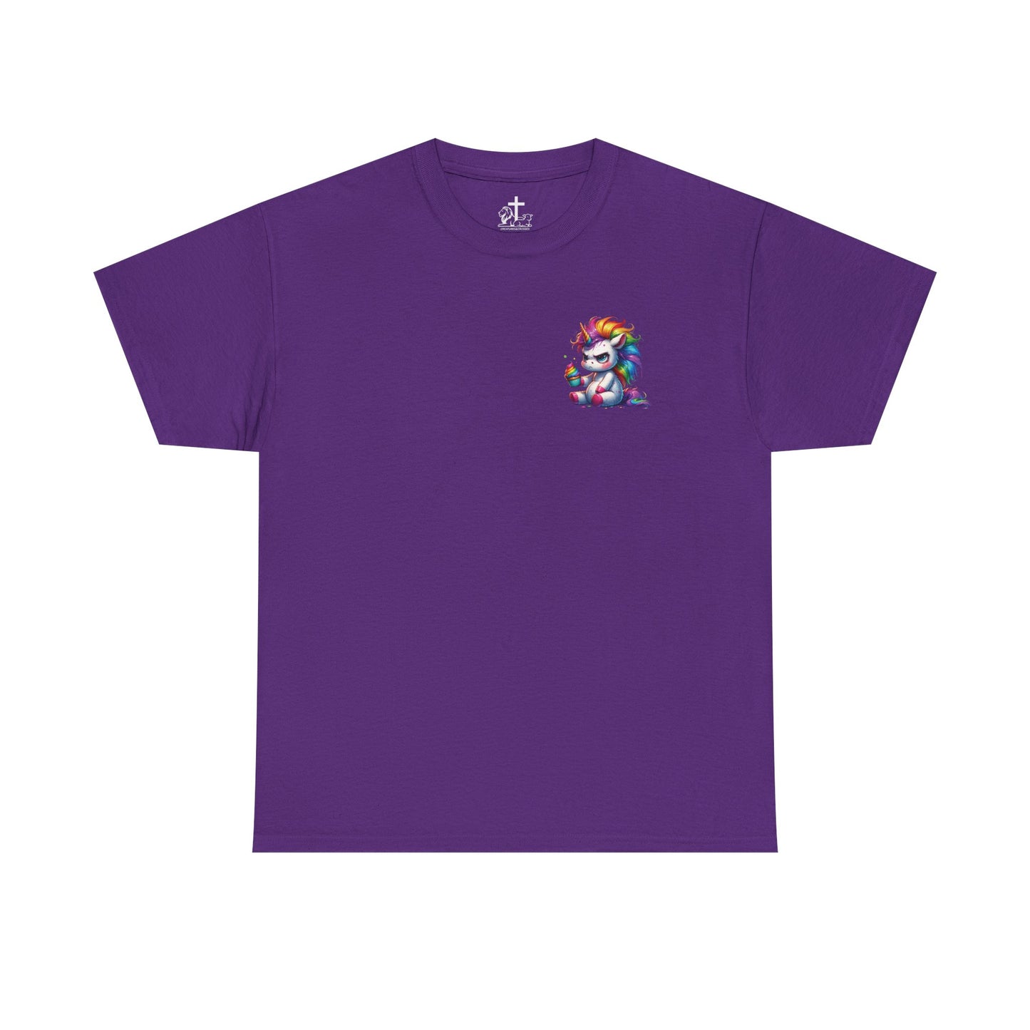 Rainbow Unicorn Heavy Cotton Tee | Fun Gift for Kids, Pride Month Apparel, Cute Animal T-shirt, Birthday Present, Summer Fashion