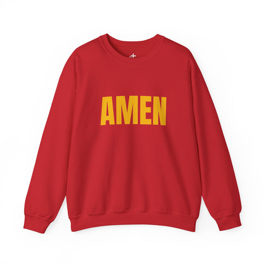 Amen Unisex Heavy Blend™ Crewneck Sweatshirt, Faith Sweatshirt, Christian Apparel, Cozy Gift, Casual Style, Year-Round Wear