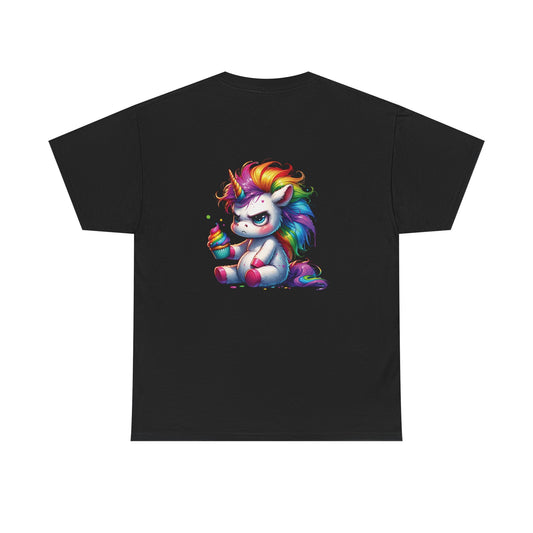 Rainbow Unicorn Heavy Cotton Tee | Fun Gift for Kids, Pride Month Apparel, Cute Animal T-shirt, Birthday Present, Summer Fashion