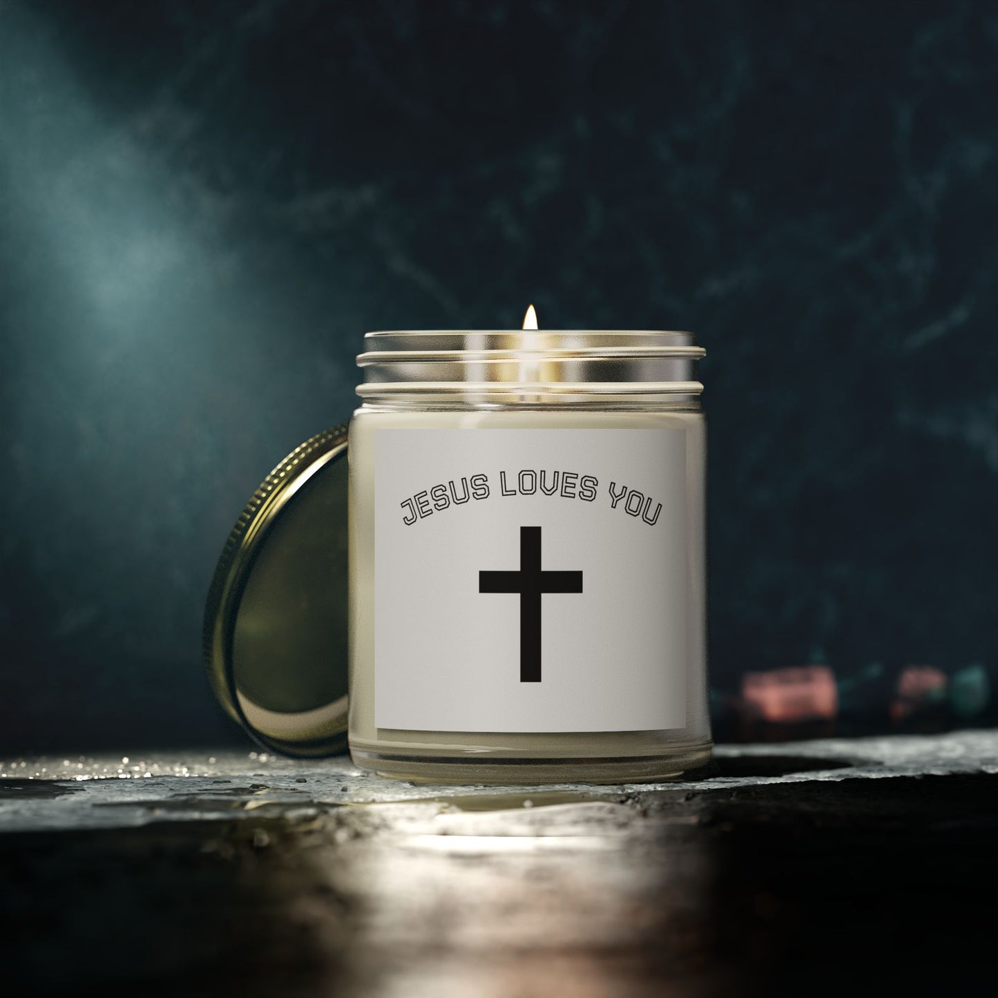 Christian Scented Candle, Jesus Loves You Candle, Spiritual Gift, Home Decor, Relaxation Candle, Faith-Based Gift