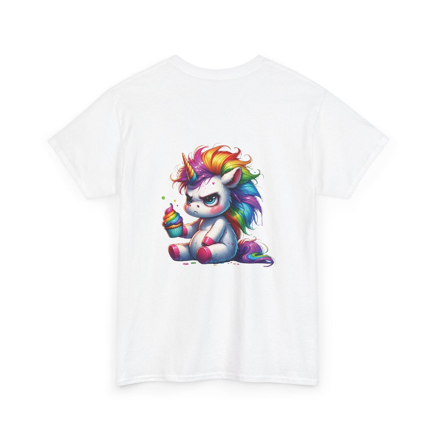 Rainbow Unicorn Heavy Cotton Tee | Fun Gift for Kids, Pride Month Apparel, Cute Animal T-shirt, Birthday Present, Summer Fashion