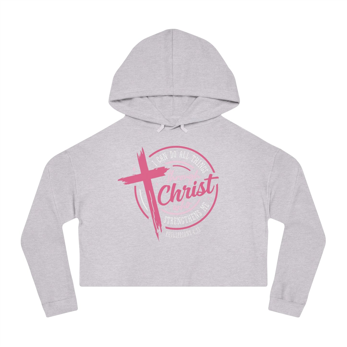 Cropped Sweatshirt with Philippians 4:13 Design, Faith Apparel, Christian Hoodie, Inspirational Clothing, Casual Wear, Spiritual Gifts