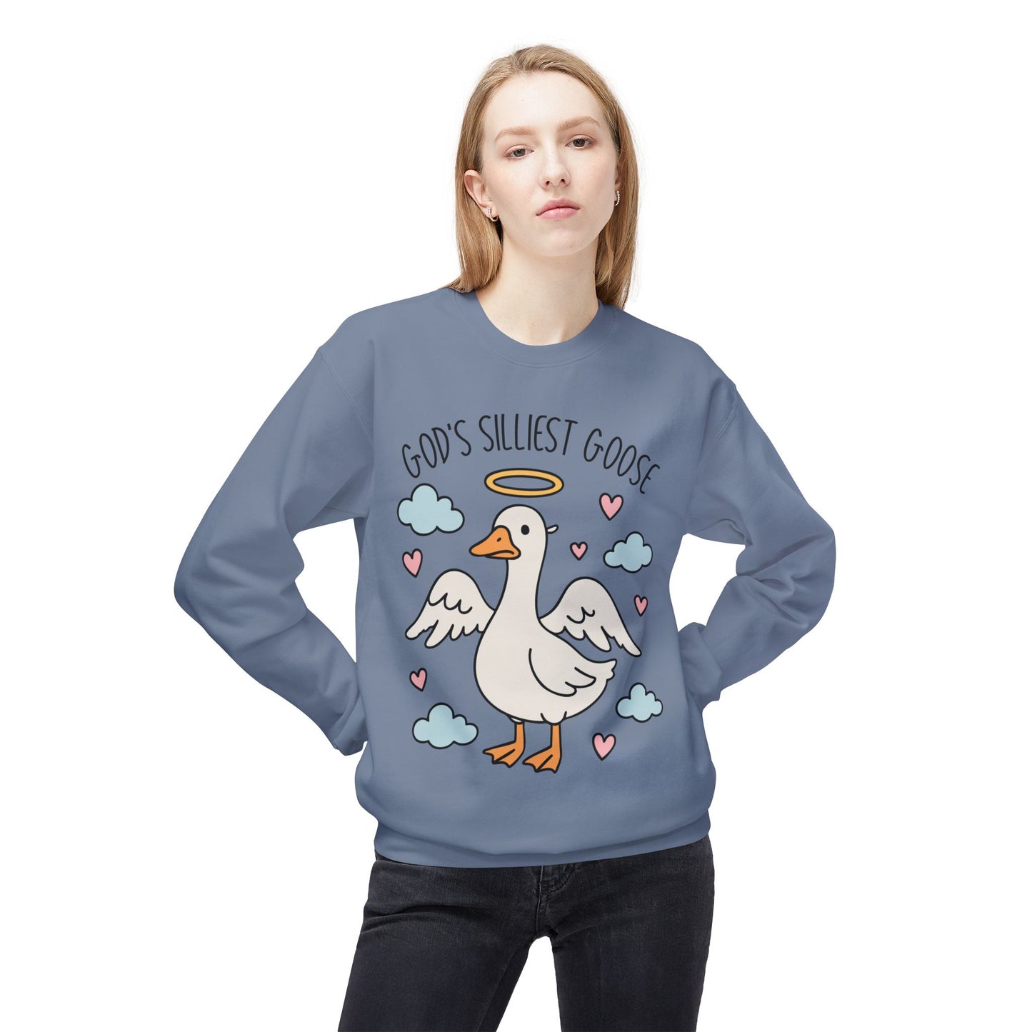 God's Silliest Goose Crewneck Sweatshirt, Funny Sweatshirt, Unisex Pullover, Gift for Animal Lovers, Quirky Casualwear