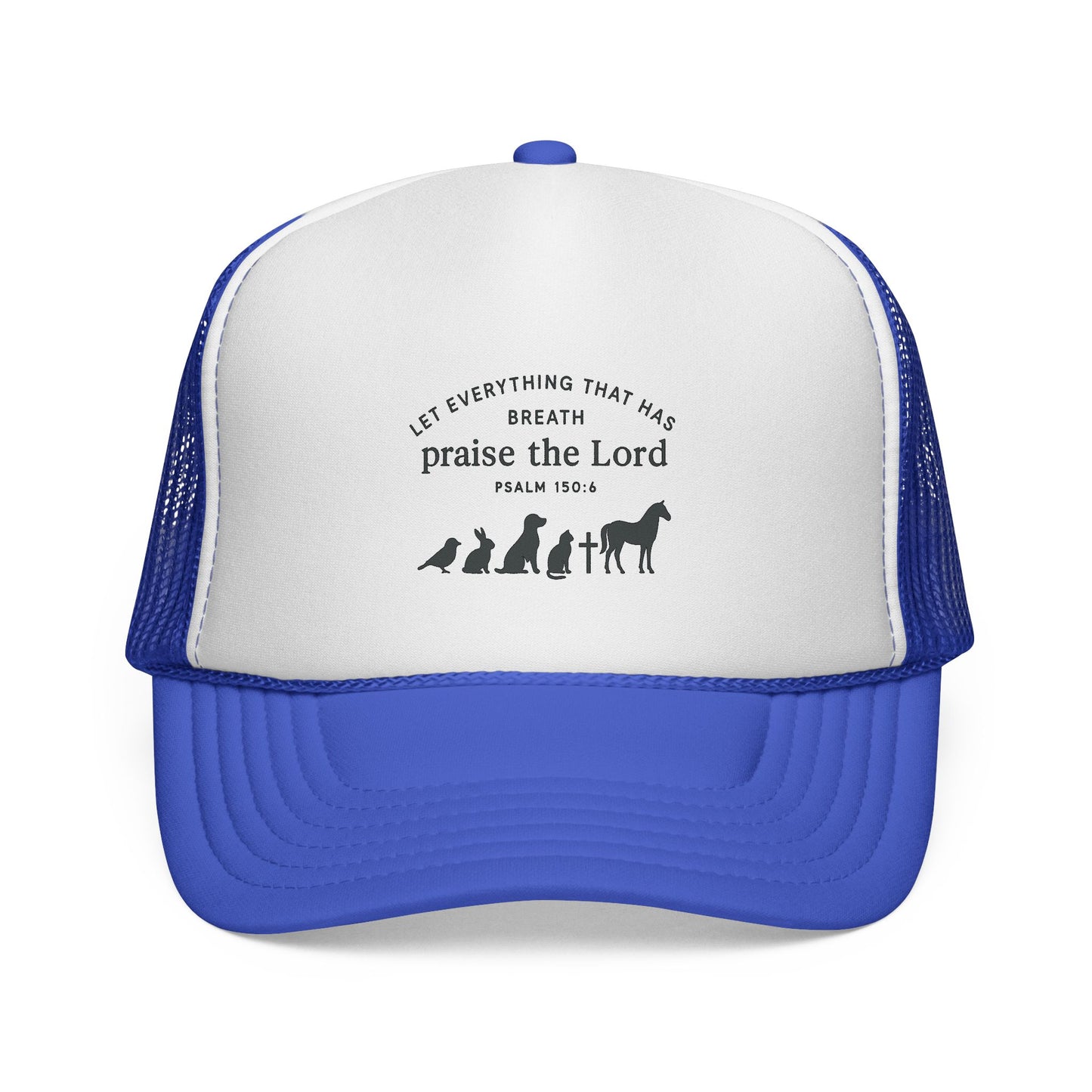 Christian Trucker Cap, Faith-Based Hat, Inspirational Headwear, Gift for Believers, Psalm 150:6 Cap, Outdoor Cap