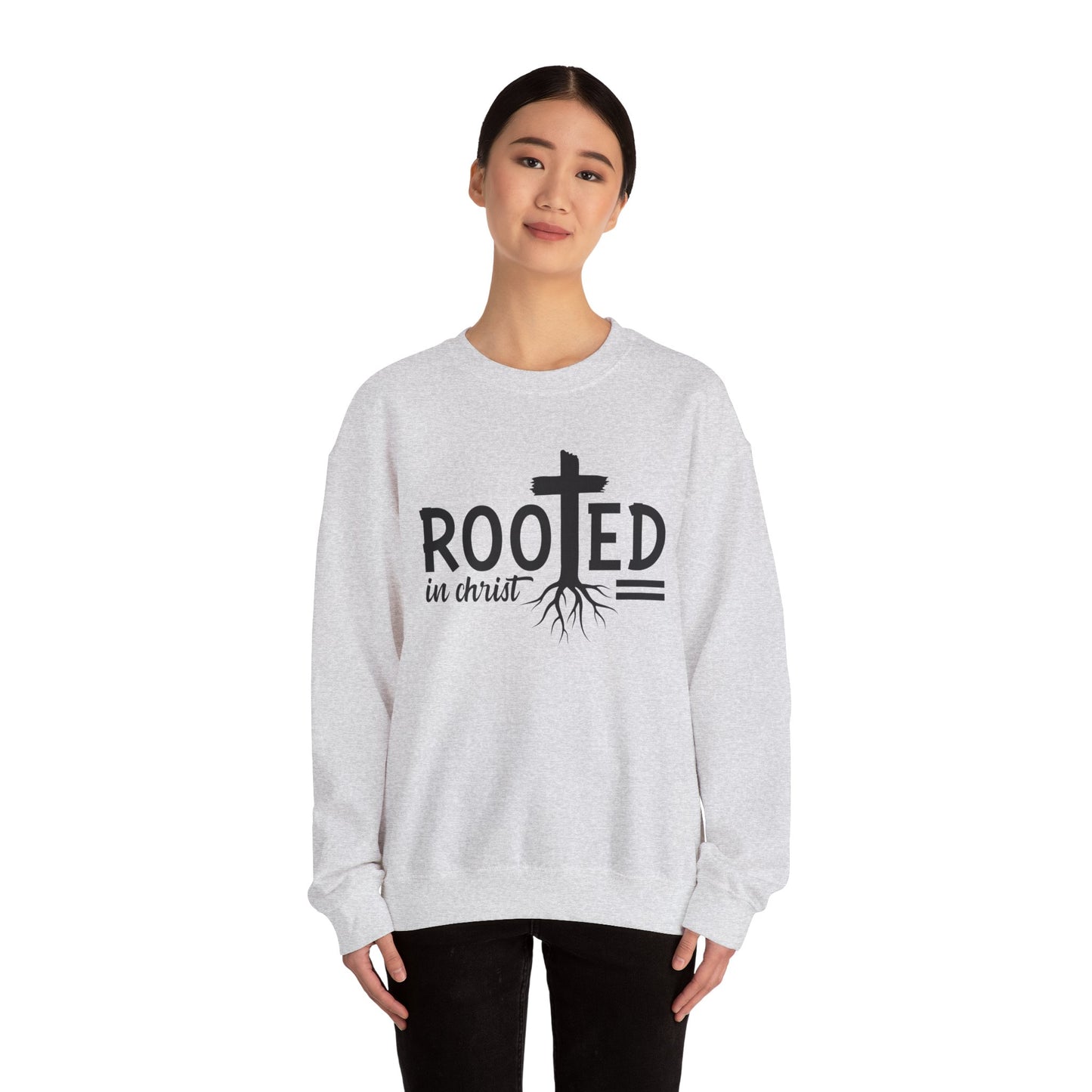 Rooted in Christ Unisex Crewneck Sweatshirt - Faith-Based Apparel, Christian Gift, Cozy Winter Wear, Inspirational Gifts, Spiritual Clothing