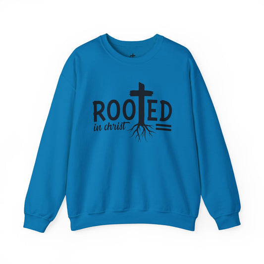 Rooted in Christ Unisex Crewneck Sweatshirt - Faith-Based Apparel, Christian Gift, Cozy Winter Wear, Inspirational Gifts, Spiritual Clothing
