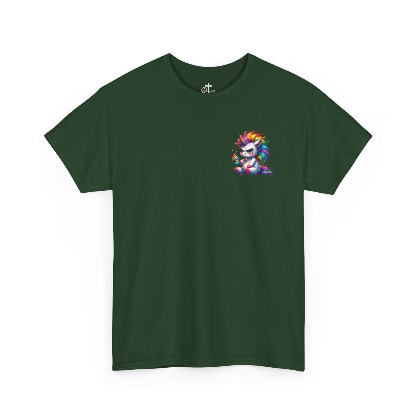Rainbow Unicorn Heavy Cotton Tee | Fun Gift for Kids, Pride Month Apparel, Cute Animal T-shirt, Birthday Present, Summer Fashion
