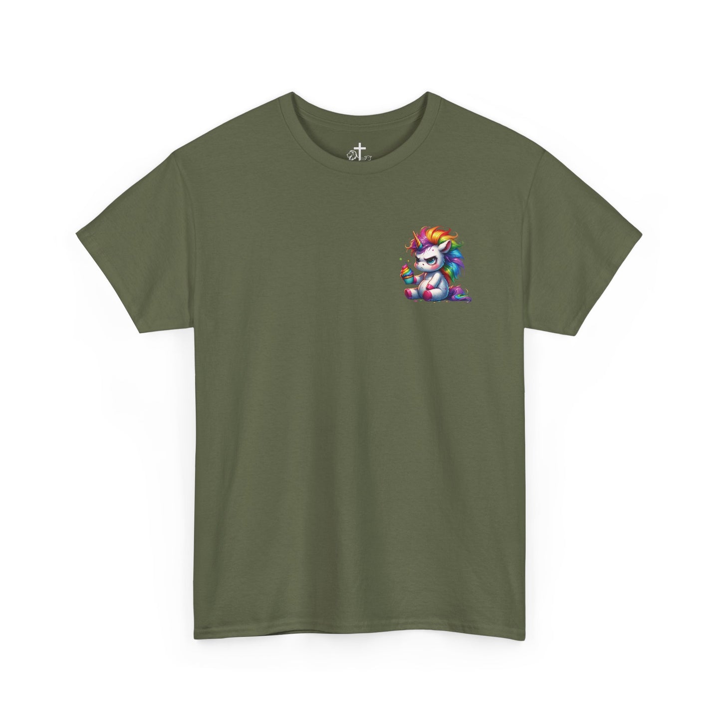 Rainbow Unicorn Heavy Cotton Tee | Fun Gift for Kids, Pride Month Apparel, Cute Animal T-shirt, Birthday Present, Summer Fashion