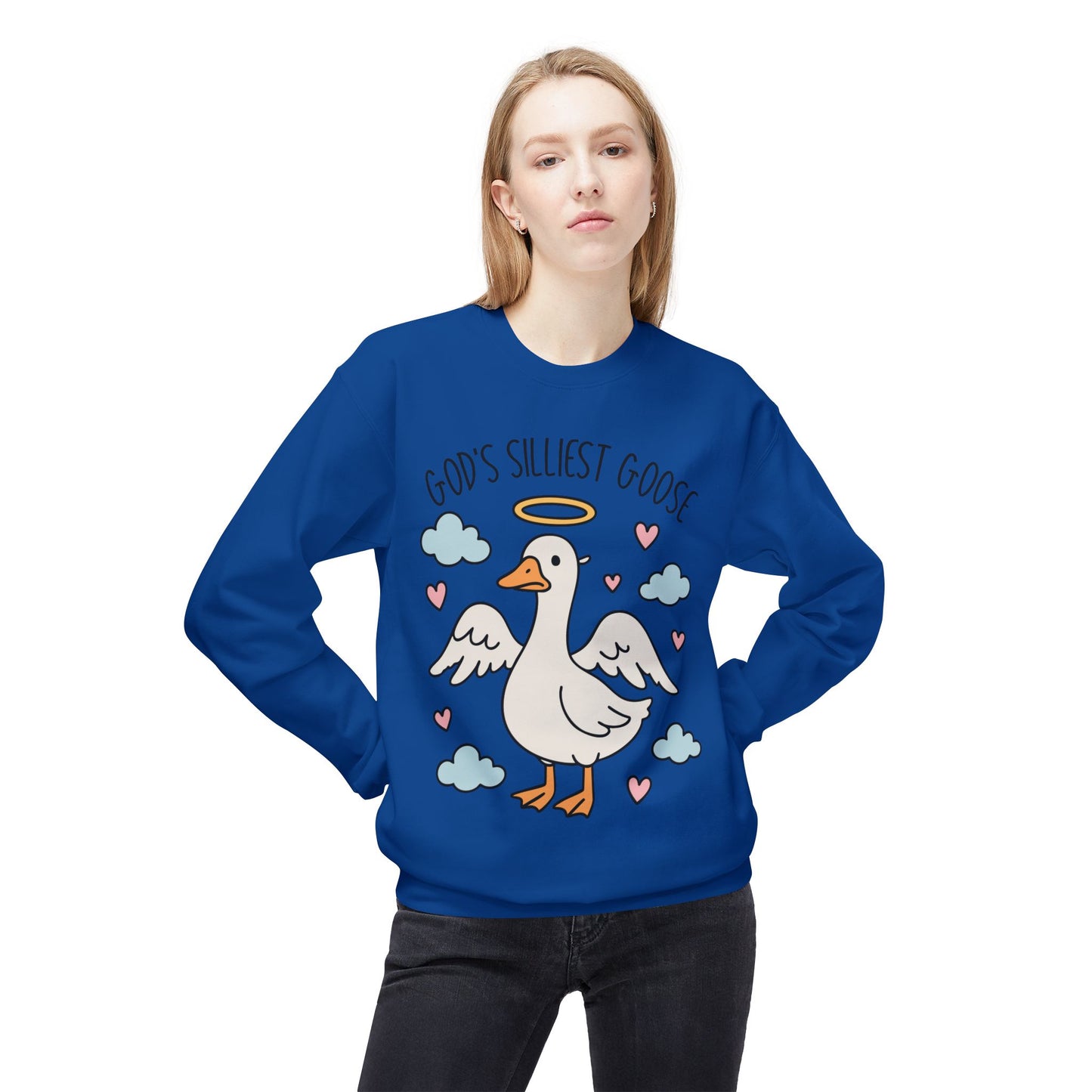 God's Silliest Goose Crewneck Sweatshirt, Funny Sweatshirt, Unisex Pullover, Gift for Animal Lovers, Quirky Casualwear
