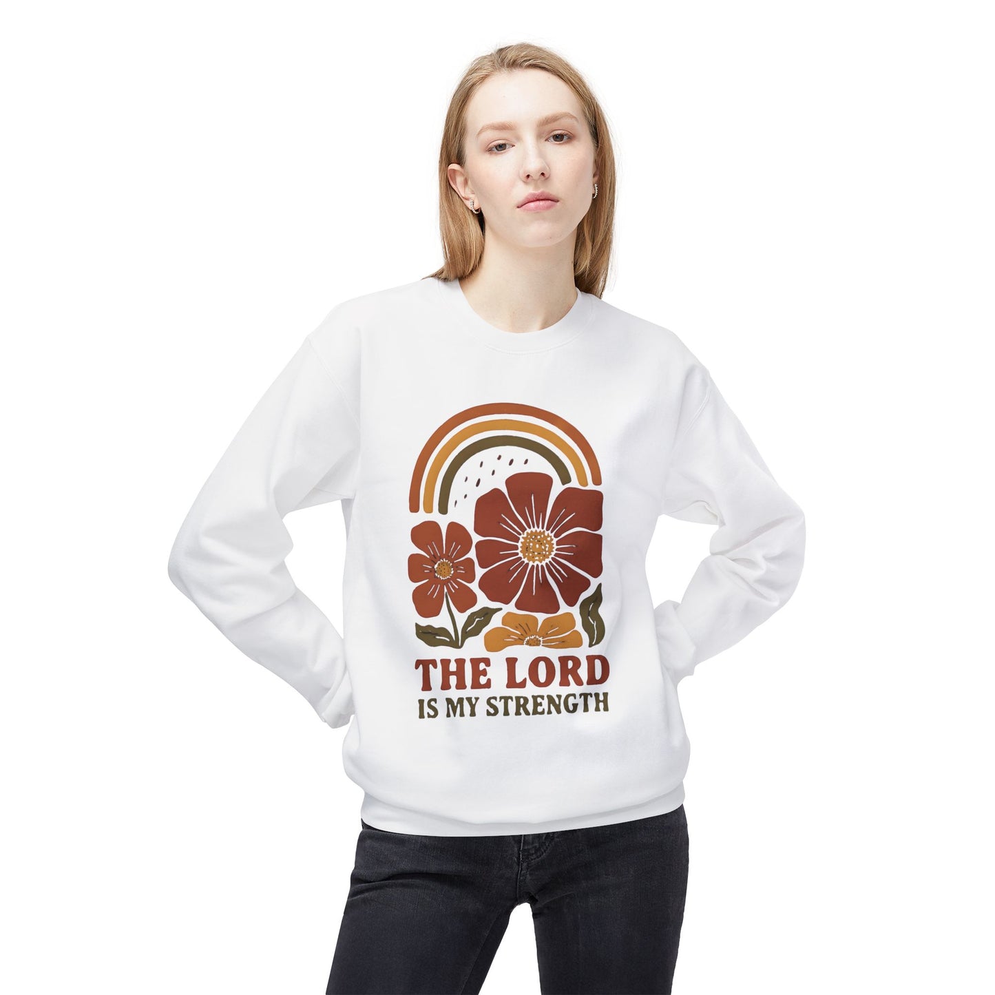 Faith-Inspired Fleece Crewneck Sweatshirt, Cozy, Inspirational Gift, Christian Apparel, Everyday Comfort, Religious Sweatshirt