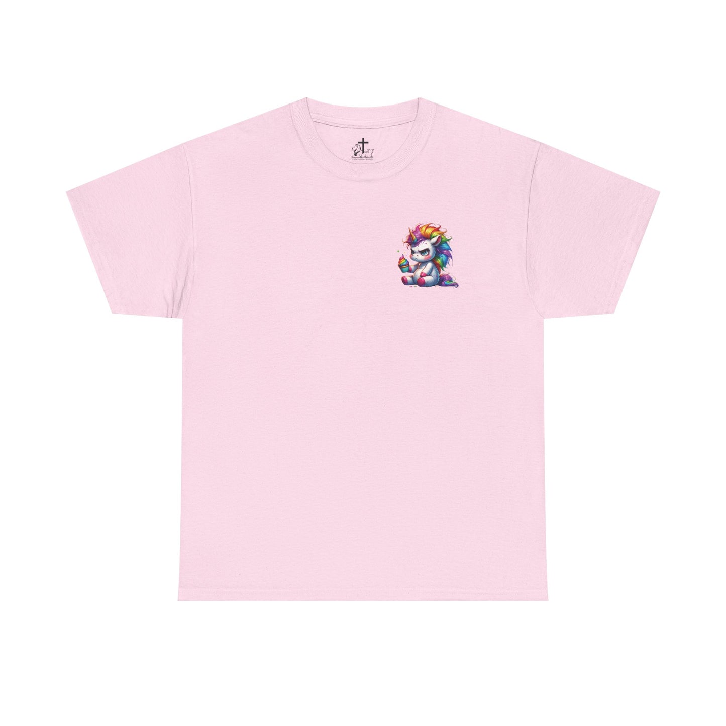 Rainbow Unicorn Heavy Cotton Tee | Fun Gift for Kids, Pride Month Apparel, Cute Animal T-shirt, Birthday Present, Summer Fashion