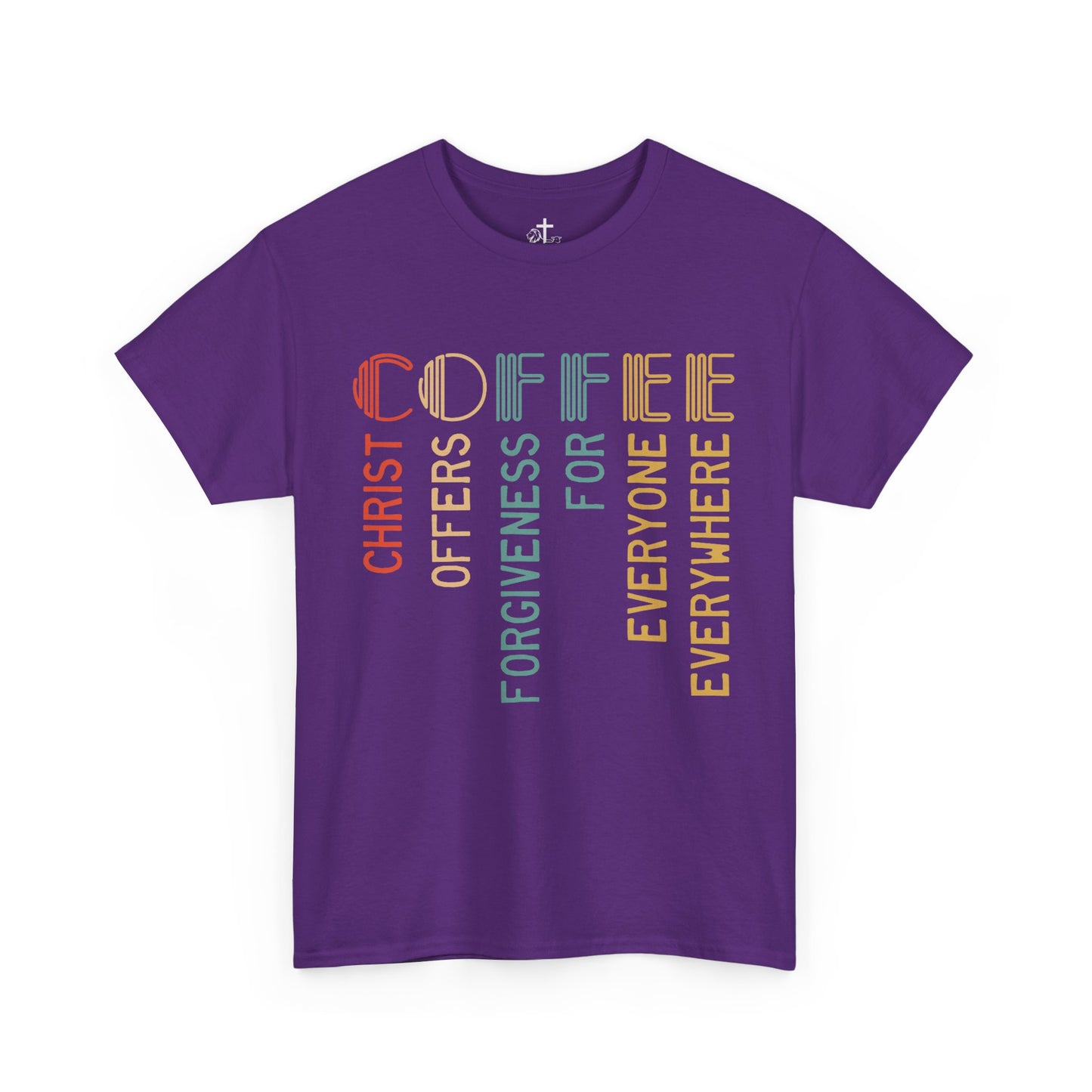 Inspirational Coffee Tee - Christ Offers Forgiveness, Unisex Heavy Cotton T-Shirt, Christian Apparel, Gift for Coffee Lovers, [...]