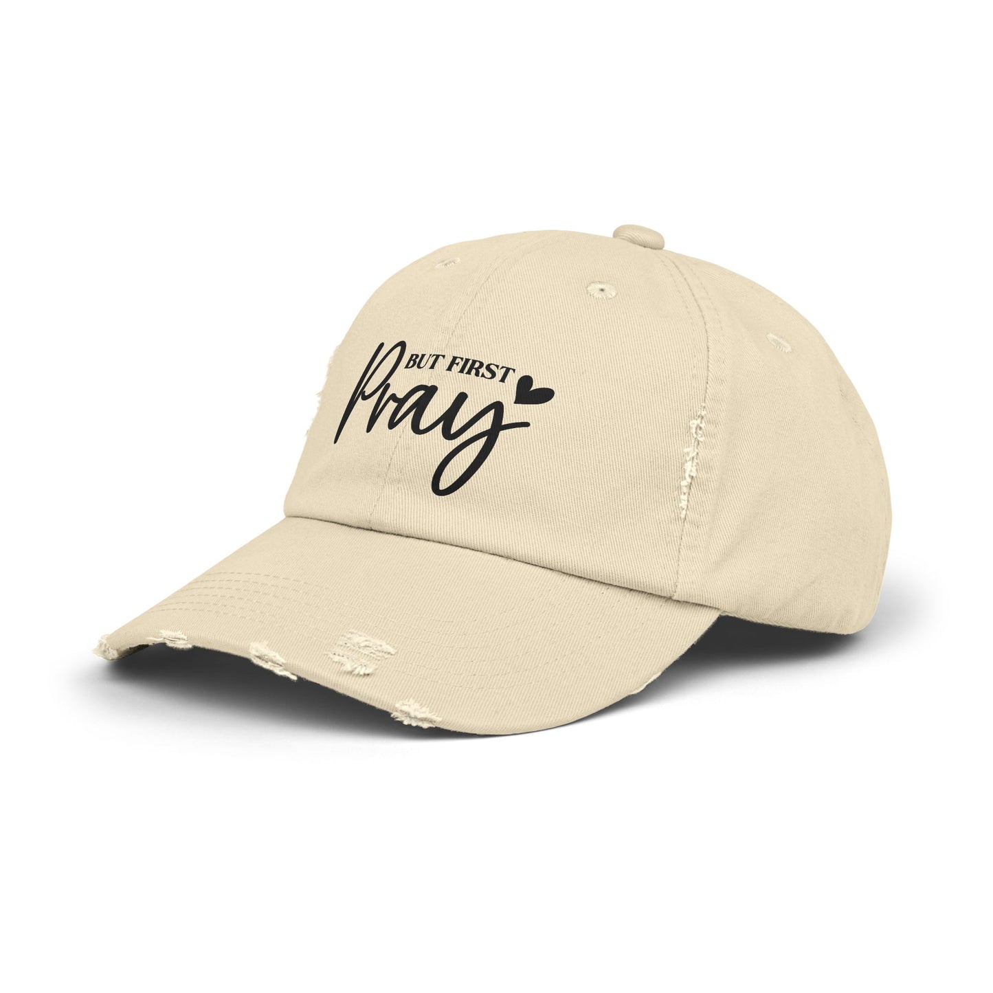 Unisex Distressed Cap with Inspirational 'But First Pray' Design, Thoughtful Gift for Faith Lovers, Casual Accessories for Daily Wear, [...]