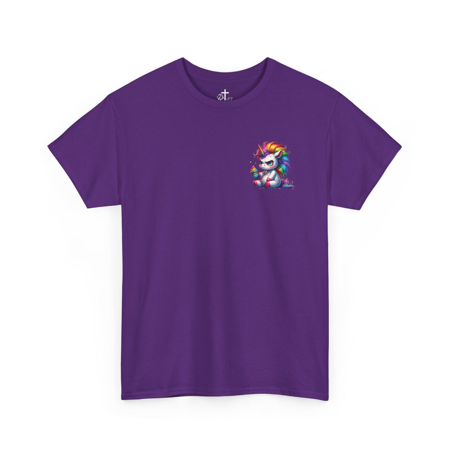 Rainbow Unicorn Heavy Cotton Tee | Fun Gift for Kids, Pride Month Apparel, Cute Animal T-shirt, Birthday Present, Summer Fashion
