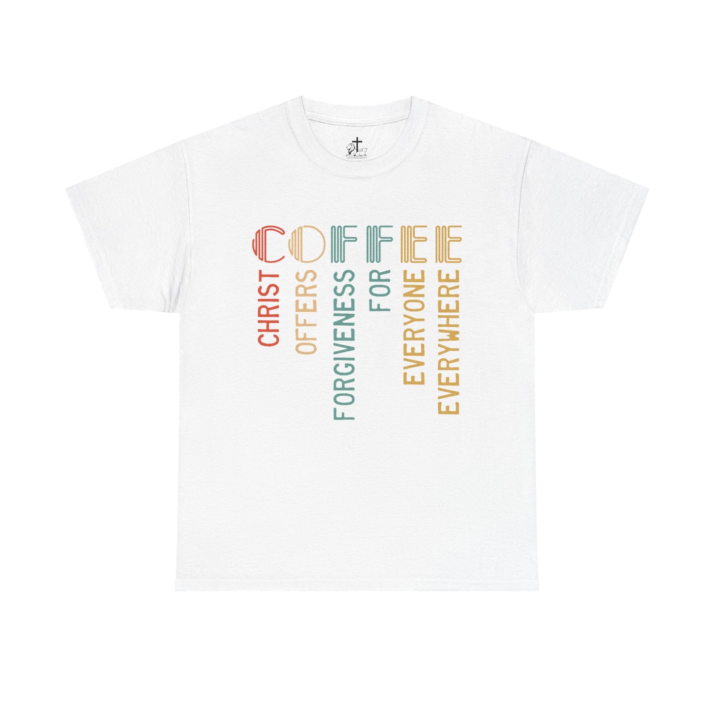 Inspirational Coffee Tee - Christ Offers Forgiveness, Unisex Heavy Cotton T-Shirt, Christian Apparel, Gift for Coffee Lovers, [...]
