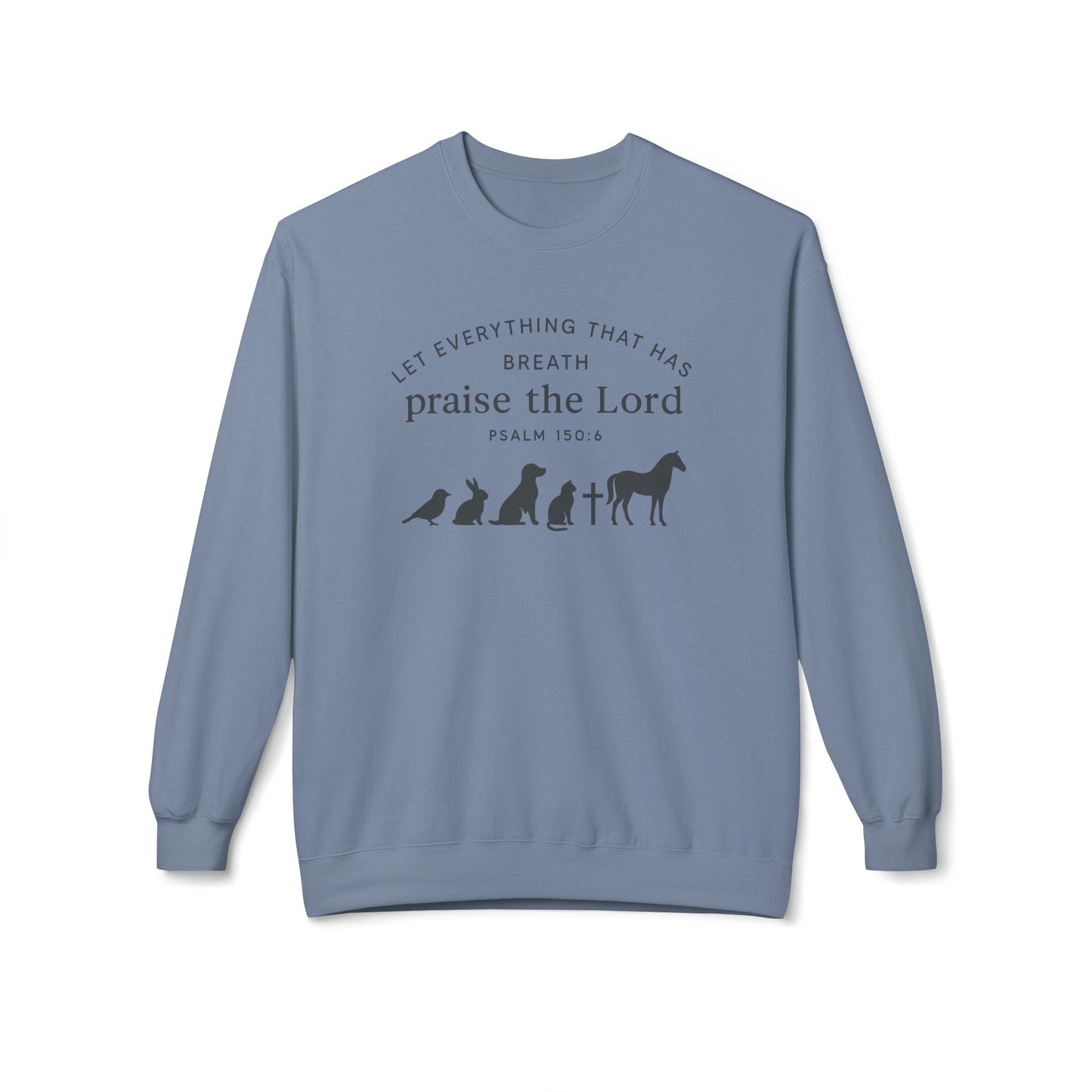 Inspirational Fleece Sweatshirt, Praise the Lord Collection, Cozy Crewneck, Faith-Based Gift, Christian Apparel, Perfect for Worship