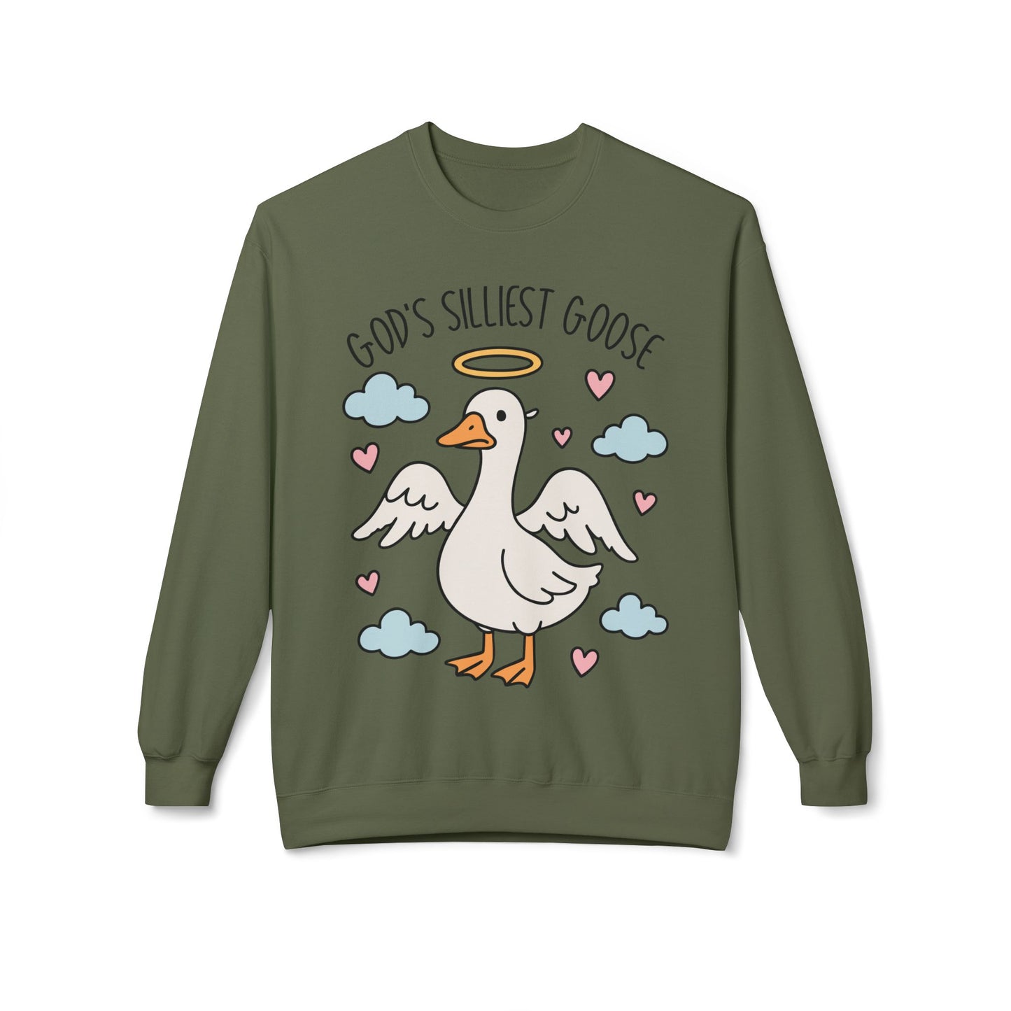 God's Silliest Goose Crewneck Sweatshirt, Funny Sweatshirt, Unisex Pullover, Gift for Animal Lovers, Quirky Casualwear