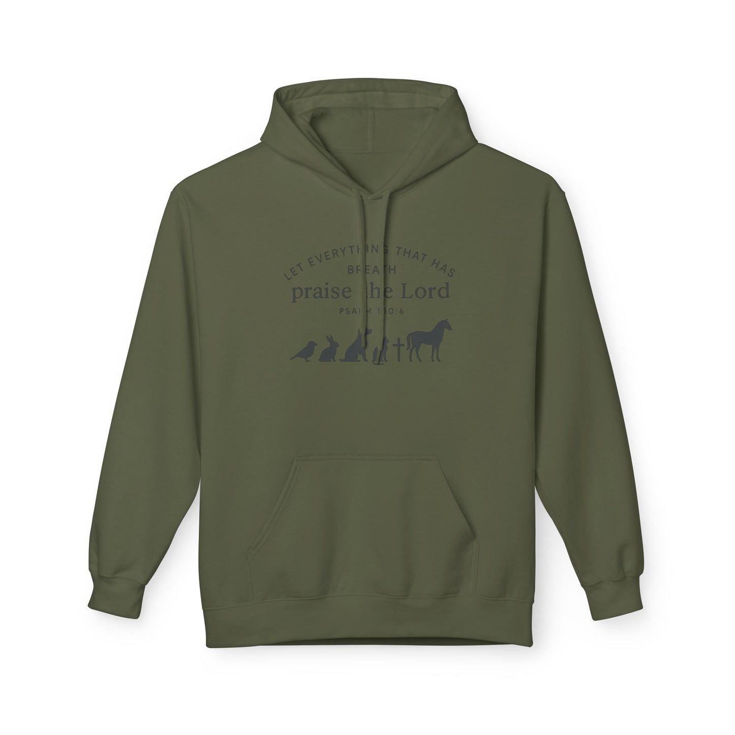 Praise the Lord Animal Silhouette Hoodie, Unisex Fleece Sweatshirt, Christian Gift, Cozy Wear, Spiritual Apparel
