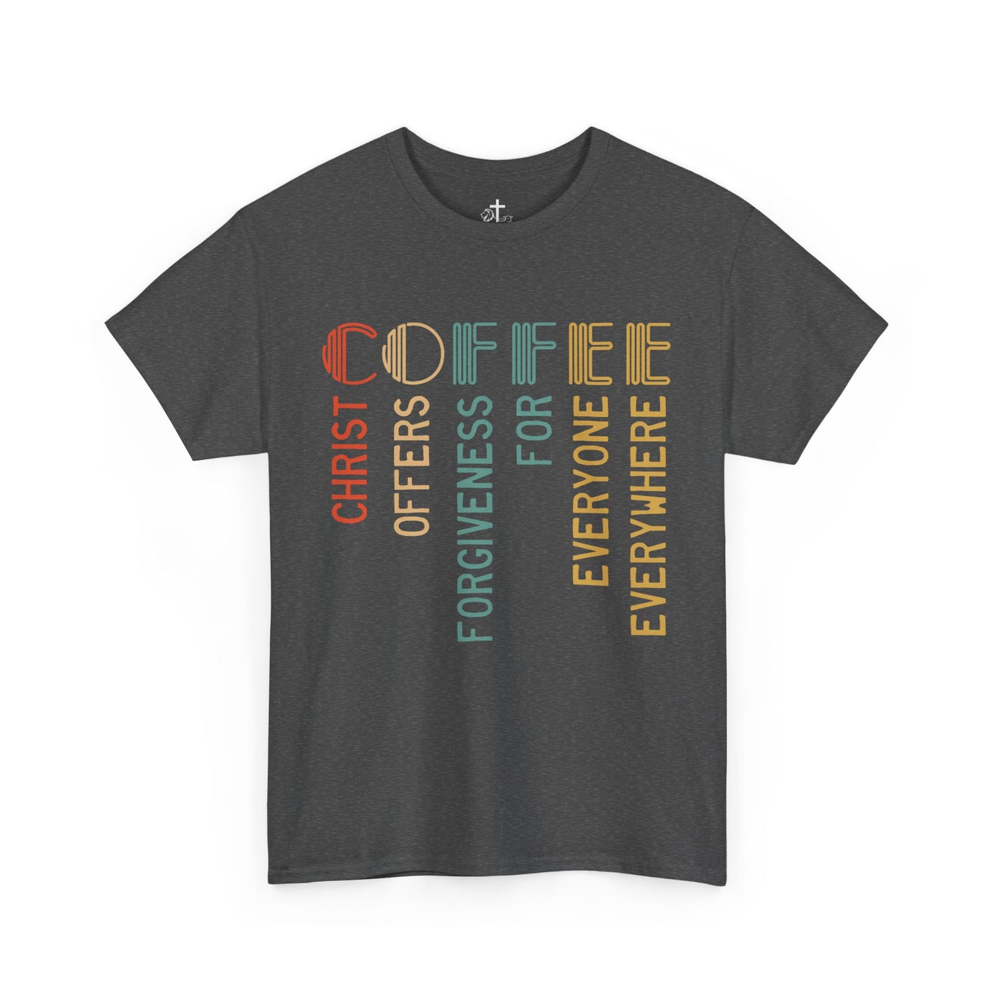Inspirational Coffee Tee - Christ Offers Forgiveness, Unisex Heavy Cotton T-Shirt, Christian Apparel, Gift for Coffee Lovers, [...]