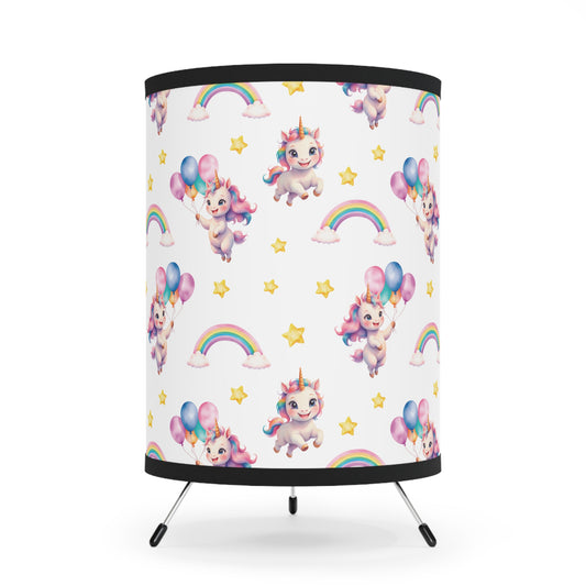 Whimsical Unicorn Tripod Lamp, Rainbow Home Decor, Kid's Room Lighting, Birthday Gift, Playroom Accent, Magical Nursery Lamp