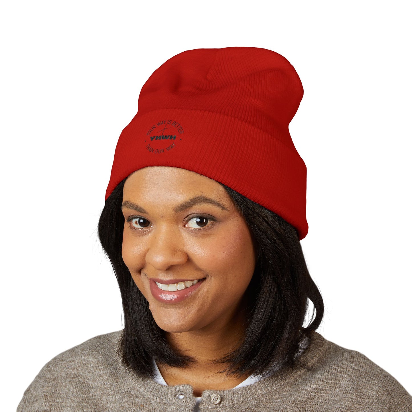 Embroidered Classic Cuffed Beanie - Stylish Winter Accessory, Unisex Knit Cap, Cozy Headwear for All Occasions, Perfect Gift for Him/Her