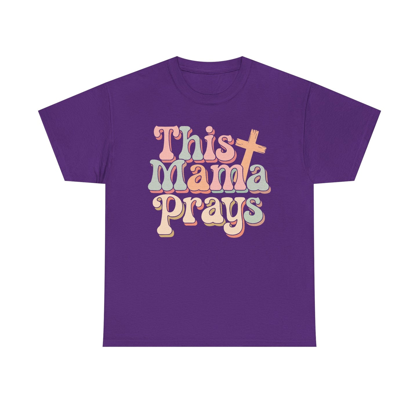 Faith-Inspired Mama Tee, This Mama Prays Shirt, Gift for Moms, Christian Apparel, Casual T-Shirt, Spiritual Wear