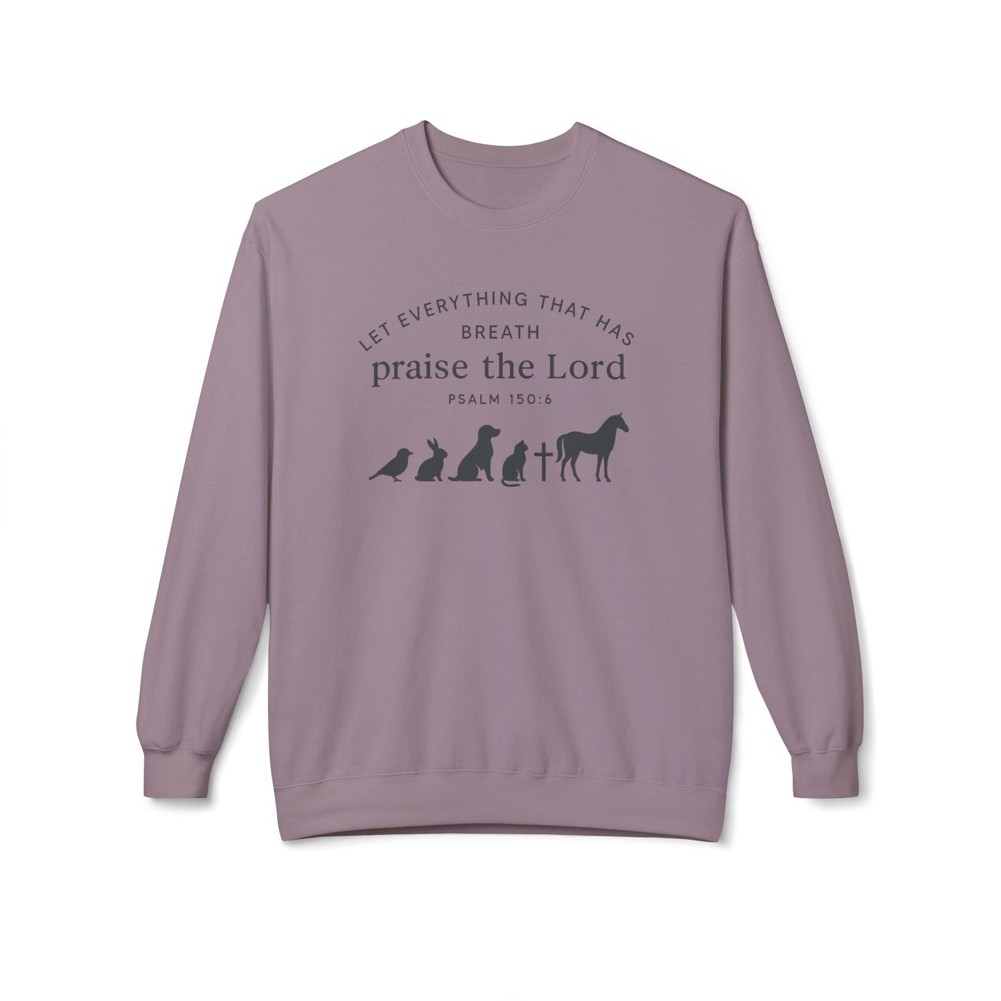 Inspirational Fleece Sweatshirt, Praise the Lord Collection, Cozy Crewneck, Faith-Based Gift, Christian Apparel, Perfect for Worship