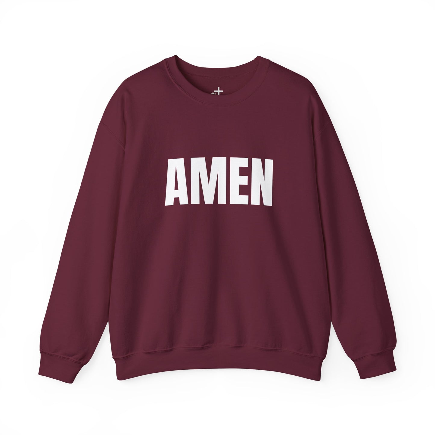 Amen Unisex Heavy Blend™ Crewneck Sweatshirt, Faith Sweatshirt, Christian Apparel, Cozy Gift, Casual Style, Year-Round Wear