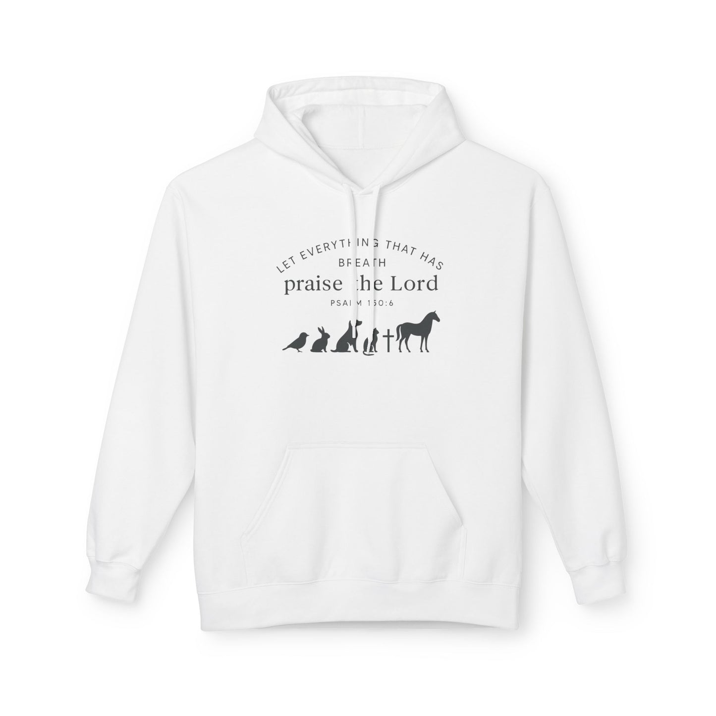 Praise the Lord Animal Silhouette Hoodie, Unisex Fleece Sweatshirt, Christian Gift, Cozy Wear, Spiritual Apparel