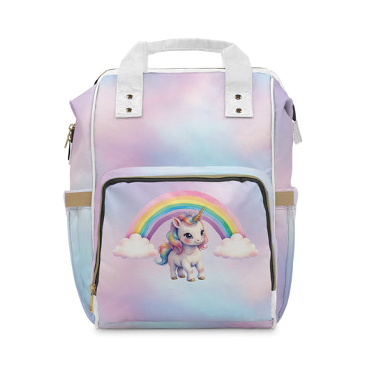 Rainbow Unicorn Diaper Backpack, Toddler Bag, Baby Shower Gift, Cute Baby Gear, Stylish Mom Backpack, Functional Diaper Bag