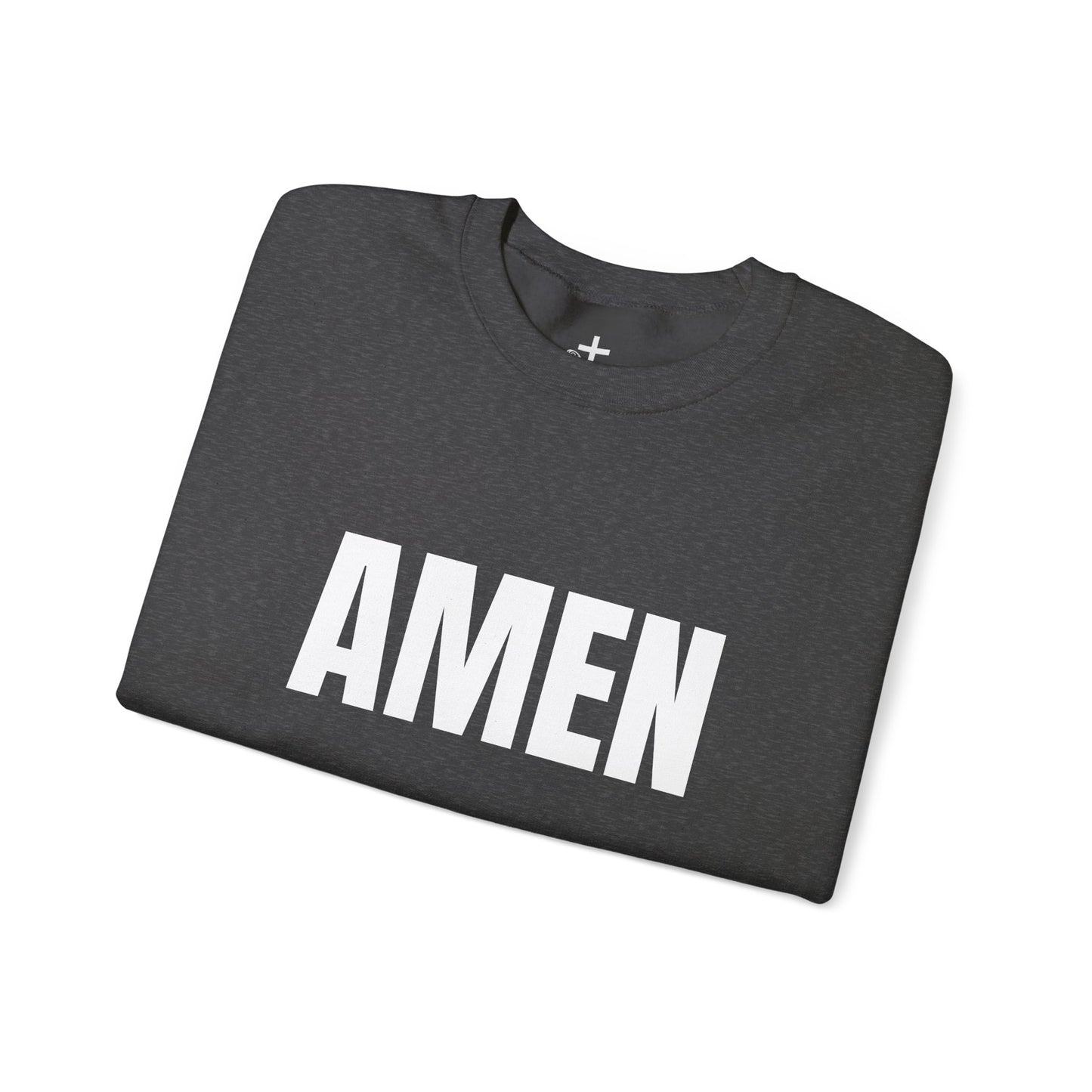 Amen Unisex Heavy Blend™ Crewneck Sweatshirt, Faith Sweatshirt, Christian Apparel, Cozy Gift, Casual Style, Year-Round Wear