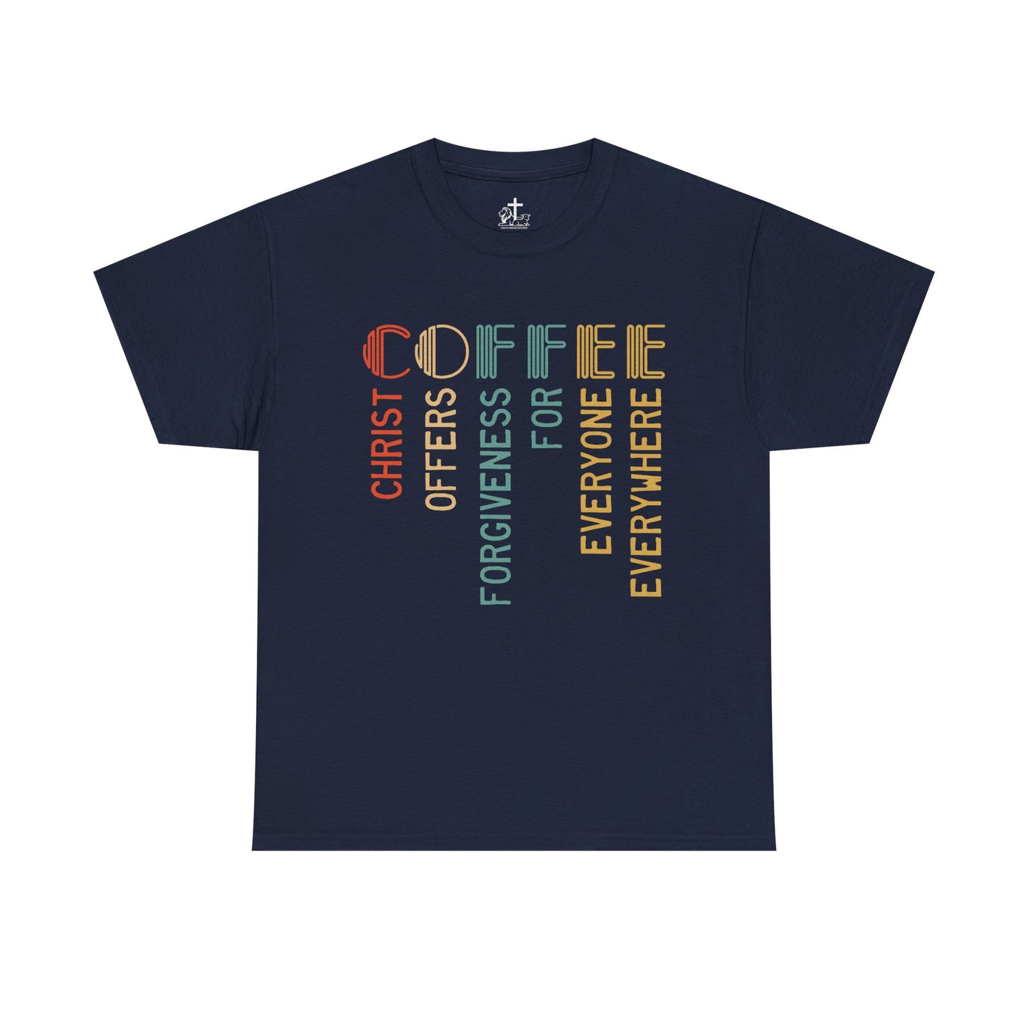 Inspirational Coffee Tee - Christ Offers Forgiveness, Unisex Heavy Cotton T-Shirt, Christian Apparel, Gift for Coffee Lovers, [...]