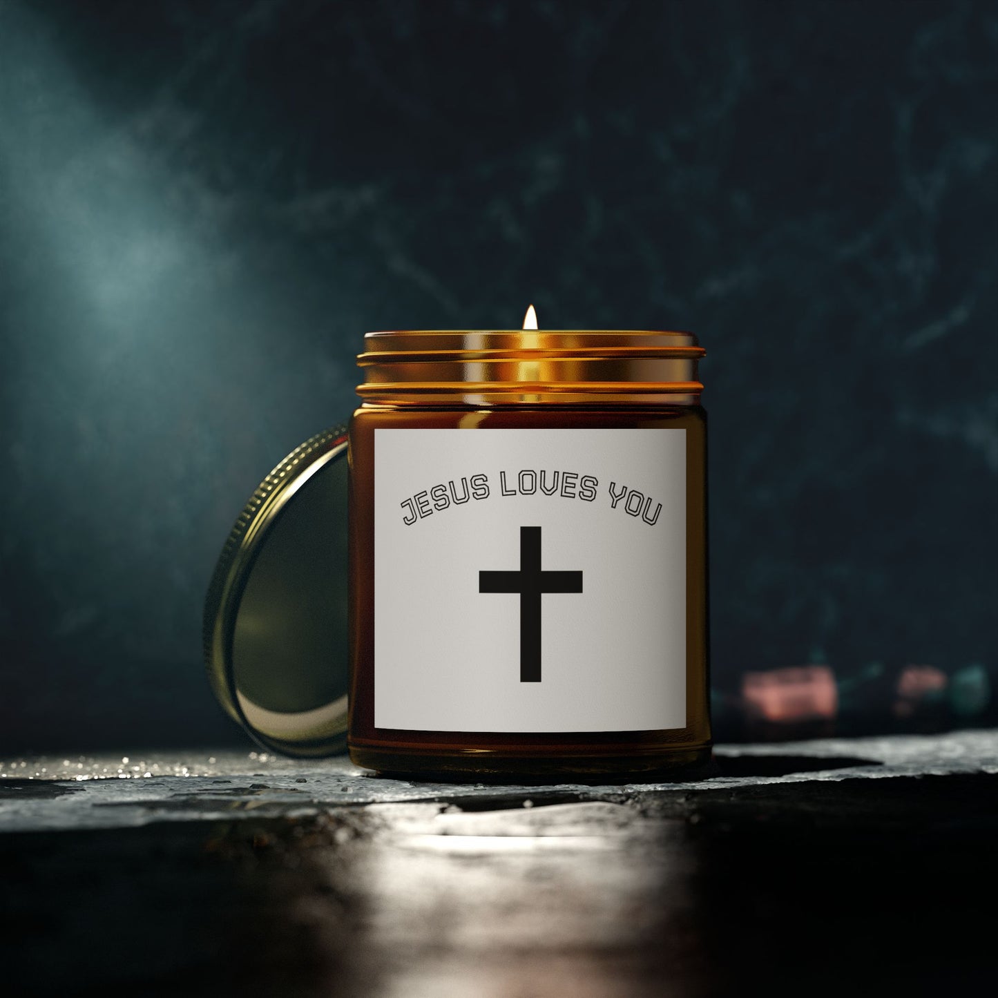 Christian Scented Candle, Jesus Loves You Candle, Spiritual Gift, Home Decor, Relaxation Candle, Faith-Based Gift