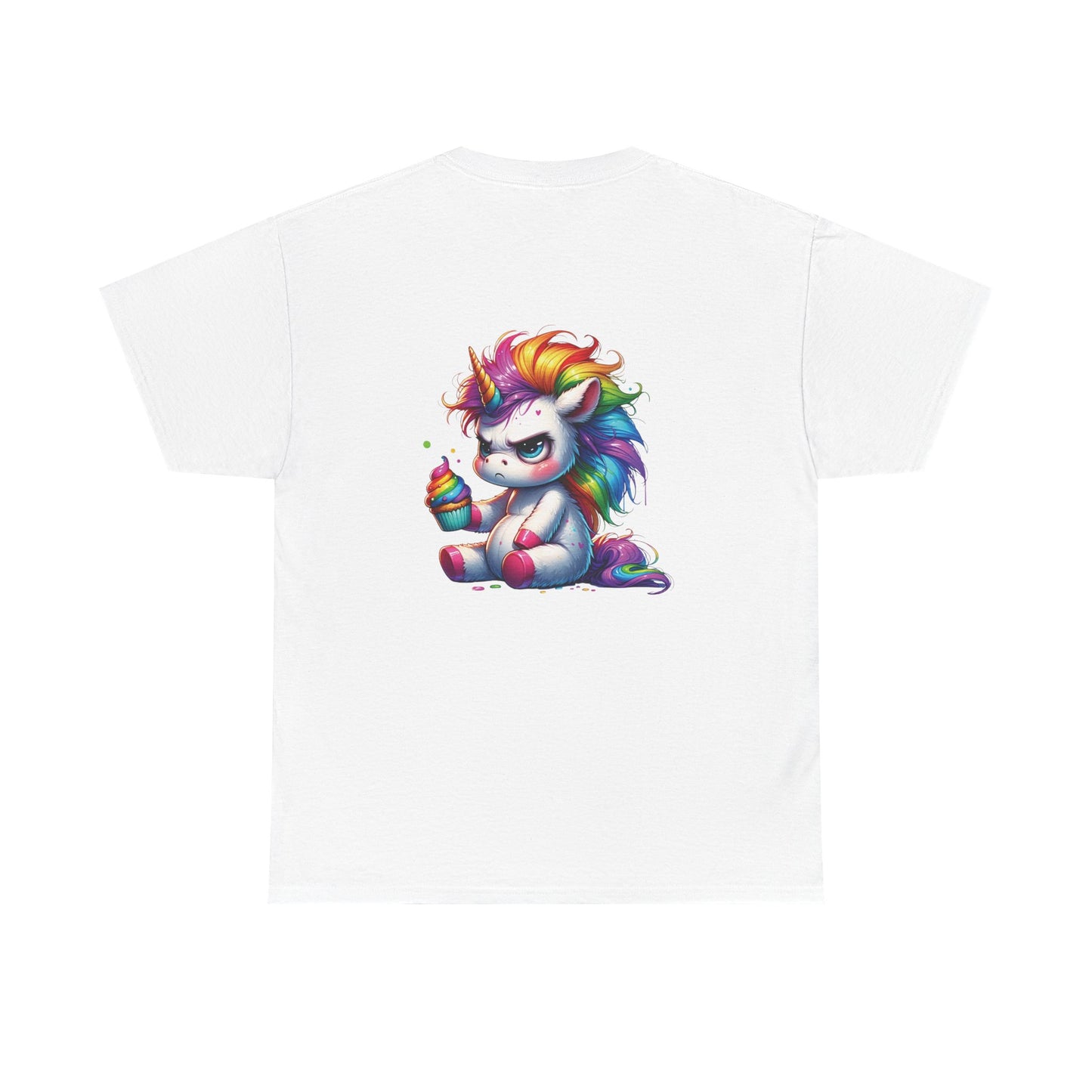 Rainbow Unicorn Heavy Cotton Tee | Fun Gift for Kids, Pride Month Apparel, Cute Animal T-shirt, Birthday Present, Summer Fashion