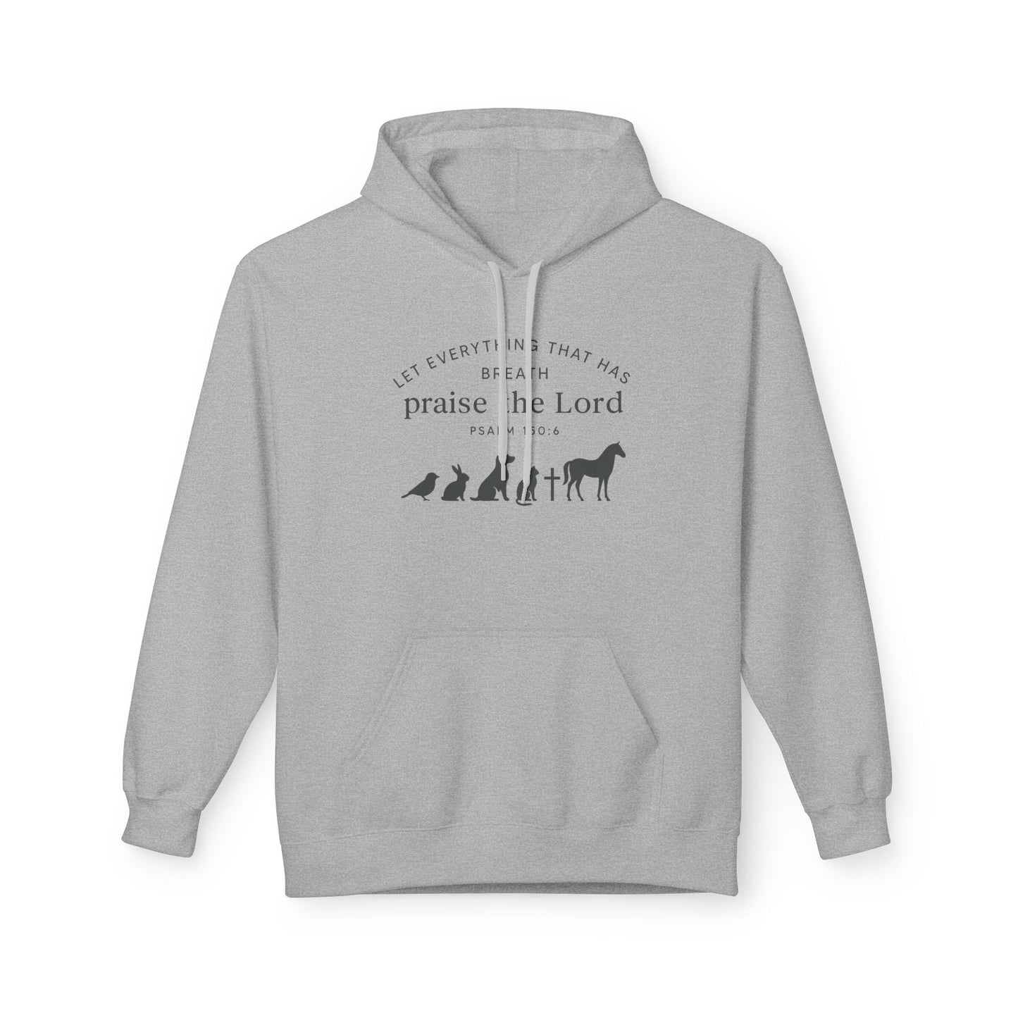 Praise the Lord Animal Silhouette Hoodie, Unisex Fleece Sweatshirt, Christian Gift, Cozy Wear, Spiritual Apparel